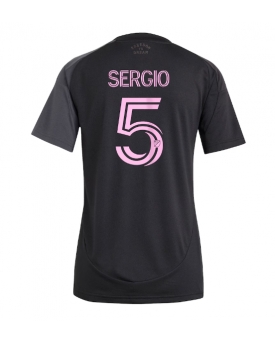 Inter Miami Sergio Busquets #5 Maglia Gara Trasferta Repliche 2025-26 Donna Maniche Corte